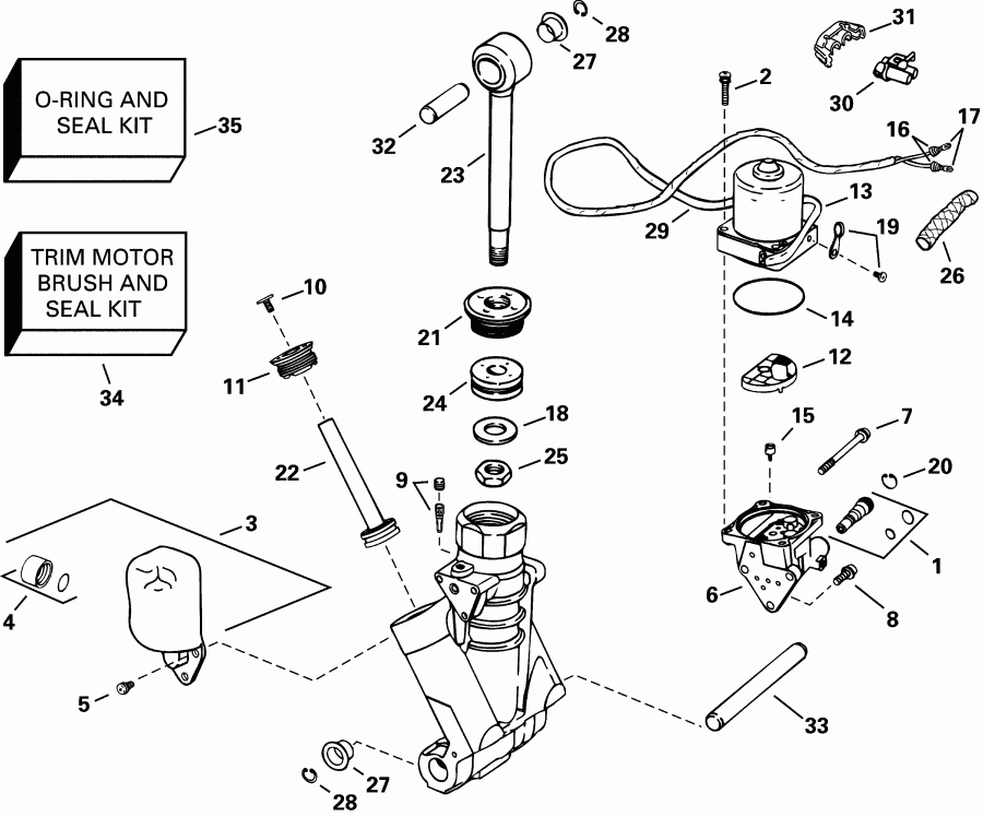 ��������� �������� ����� ������� E250FPZSIF FFI, elec start, TNT, 30 in s  - wer Trim / tilt Hydraulic Assembly - wer Trim/tilt Hydraulic Assembly