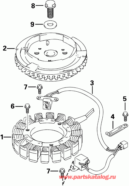 ��������� �������� ����� Evinrude E25PL4SIC 4-Stroke, Elec. Start, TNT, 15  - ywheel / ywheel