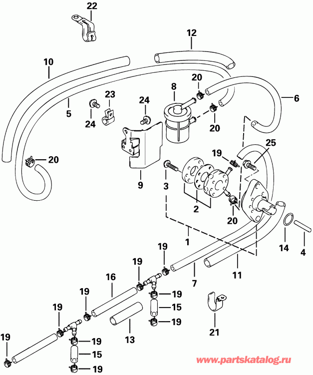 ����� EVINRUDE E25RL4SIC 4-Stroke, Rope Start, Tiller,   - el �����