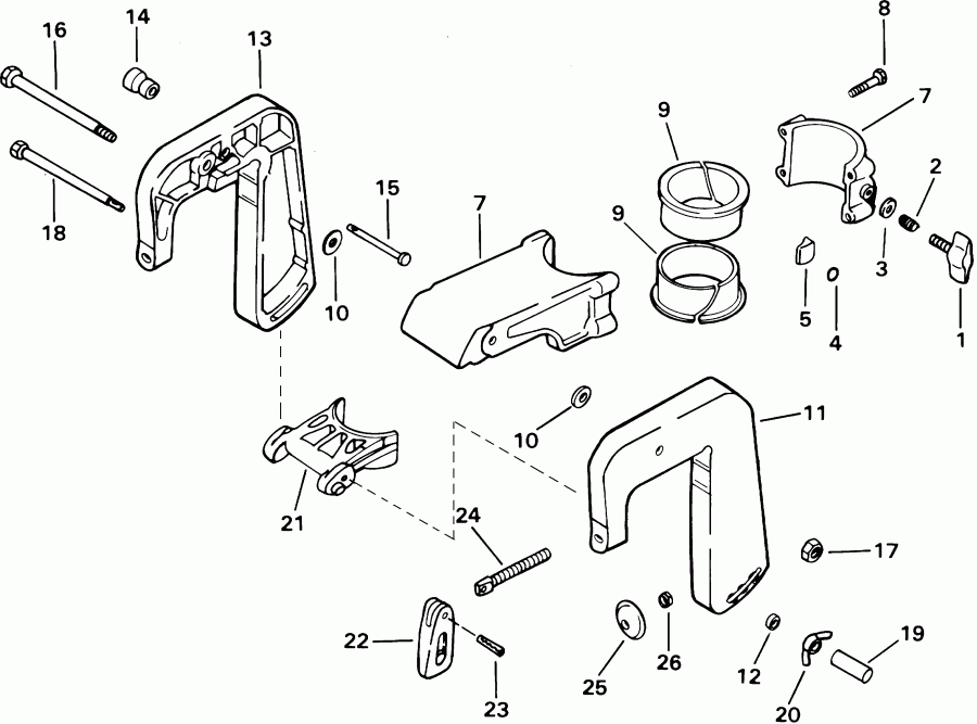 ����� Evinrude E3WRSIR Commercial, Rope Start, Tiller,   - ern & Swivel Bracket / ern & ���������� ���������