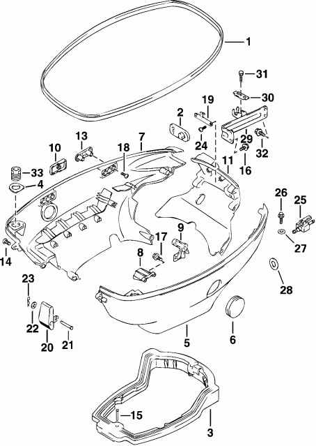 ����� Evinrude E40PL4SIR 4-Stroke, Elec Start, TNT, 20   - wer ������ ��������� (�����) / wer Engine Cover