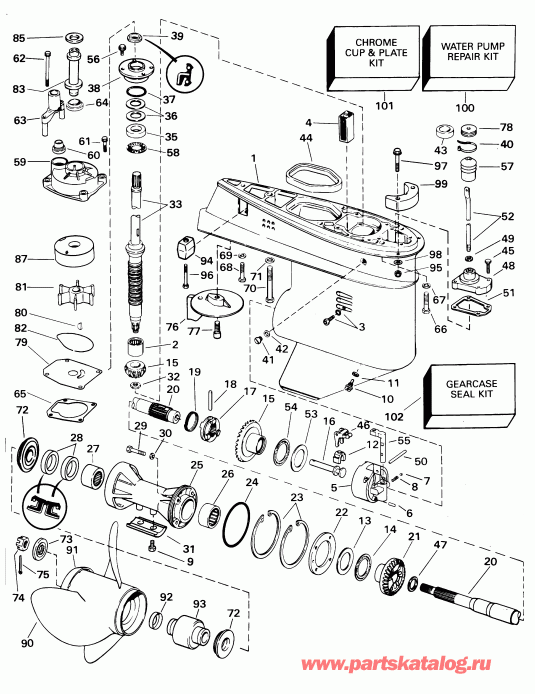 ��������� �������� ����� Evinrude E40WRLSIR commercial, rope start, 20 in   - arcase