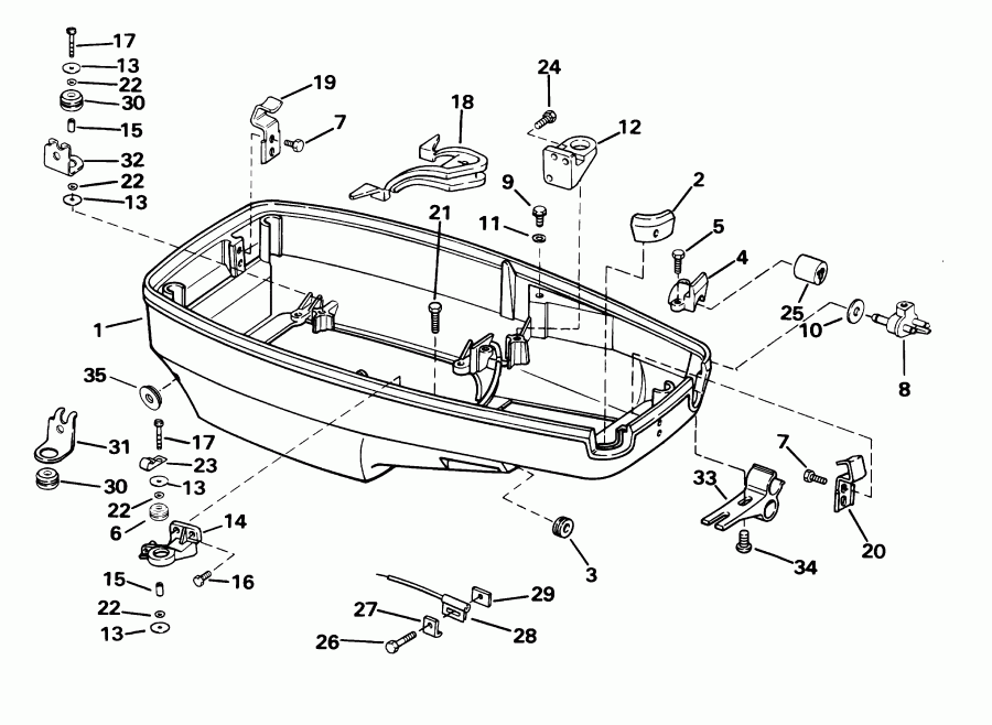 ��������� ��������� EVINRUDE E40WRLSIR commercial, rope start, 20 in   - wer Engine Cover - wer ������ ��������� (�����)