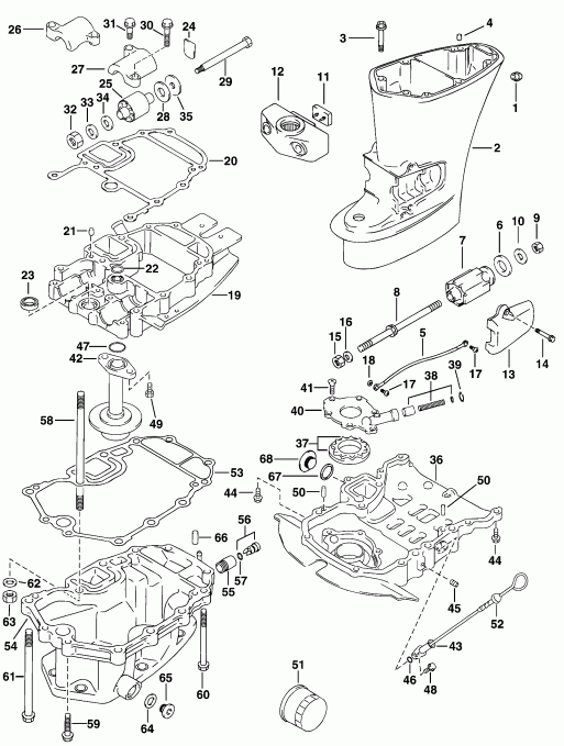   E50PL4SIR 4-Stroke, Elec Start, TNT, 20   - dsection & Oil System / dsection & Oil System