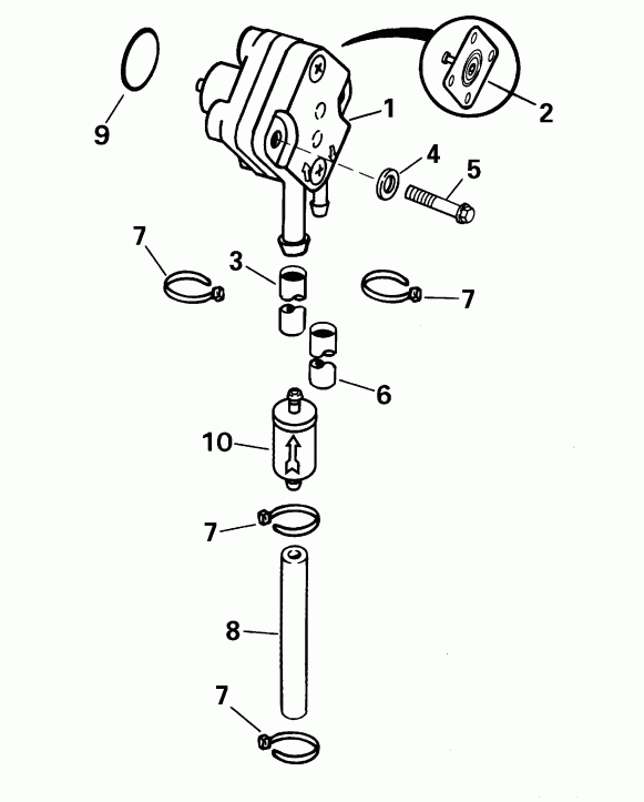 ��������� �������� ����� EVINRUDE E5R4SIE 4-stroke, rope start, tiller, 15  - el �����