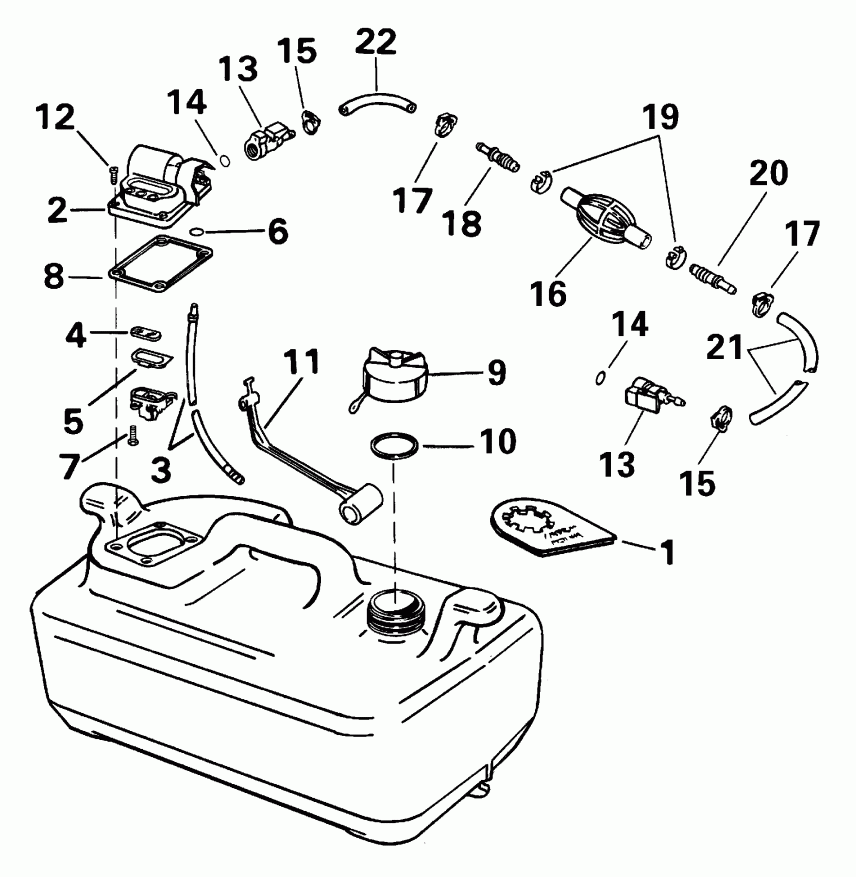 ��������� �������� ����� ������� E5RL4SIE 4-stroke, rope start, tiller, 2  - el Tank