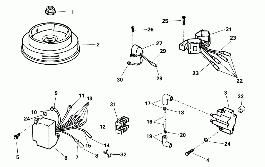 ��������� ��������� EVINRUDE E5RL4SIE 4-stroke, rope start, tiller, 2  - nition / nition