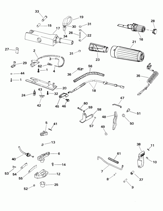 �������� ��������� ����� EVINRUDE E5RL4SIE 4-stroke, rope start, tiller, 2  - eering Handle - ee������ Handle