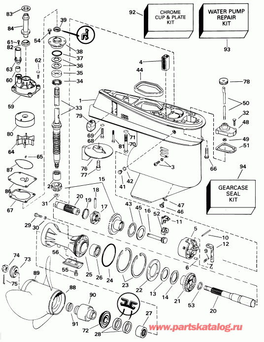 �������� ��������� ����� EVINRUDE E65WRLSIR commercial, rope start, 20 in   - arcase / arcase