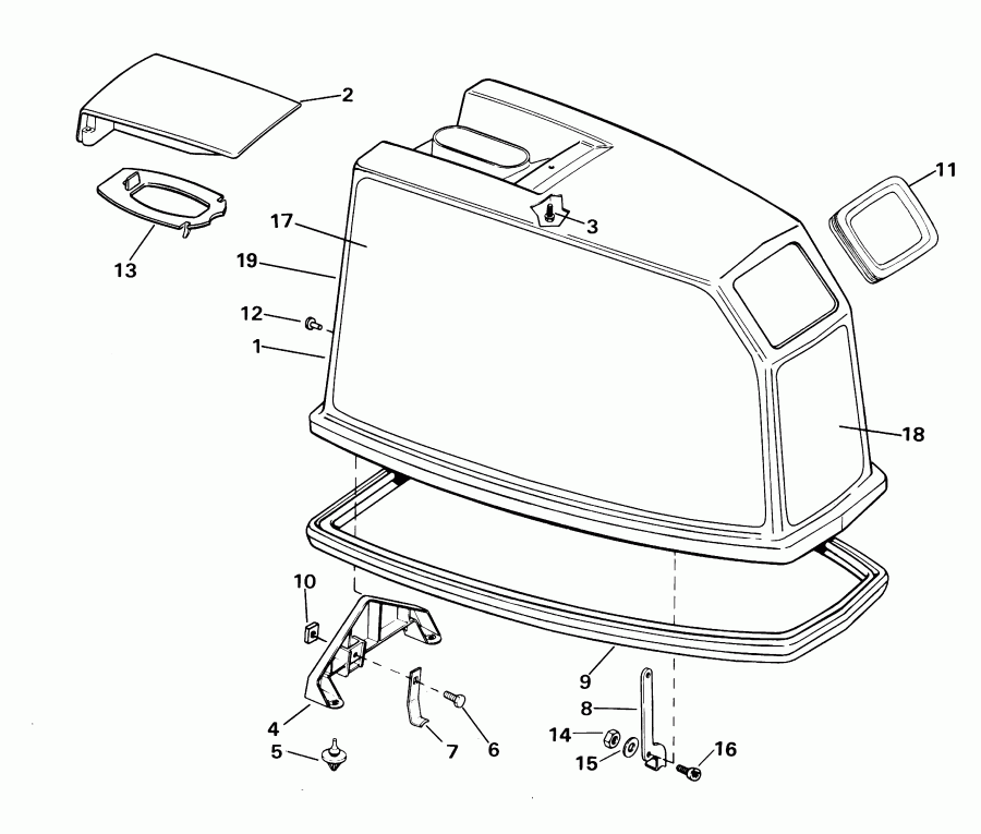 ��������� �������� ����� EVINRUDE E65WRYSIR commercial, rope start, 22.5 i  - gine Cover