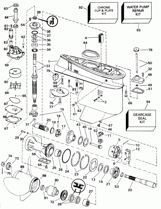 �������� ����� Evinrude E65WRYSIR commercial, rope start, 22.5 i  - arcase
