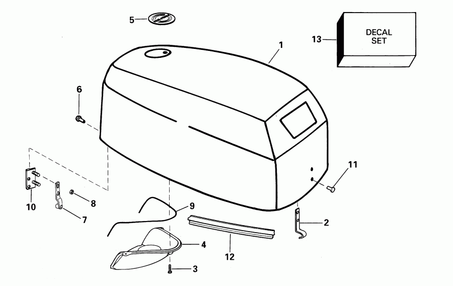 �������� ��������� ����� EVINRUDE E6RL4SIE 4-stroke, rope start, tiller, 2  - gine ������ - gine Cover