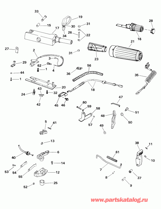 �������� ��������� ����� Evinrude E6RL4SIE 4-stroke, rope start, tiller, 2  - eering Handle