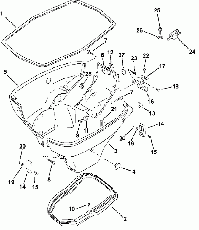 �������� ����� EVINRUDE E70PL4SIA 4-Stroke, Elec. Start, TNT, Bl  - wer Engine Cover / wer ������ ��������� (�����)