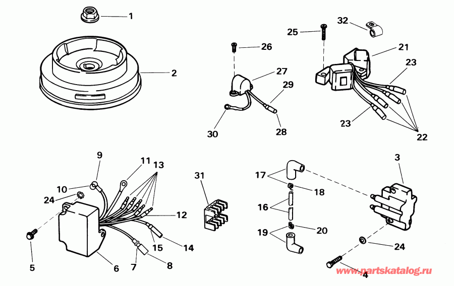 ����� EVINRUDE E8R4SIE 4-stroke, rope start, tiller, 15  - nition - nition
