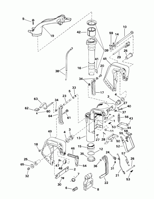 ��������� �������� ����� EVINRUDE E8R4SIE 4-stroke, rope start, tiller, 15  - dsection / dsection