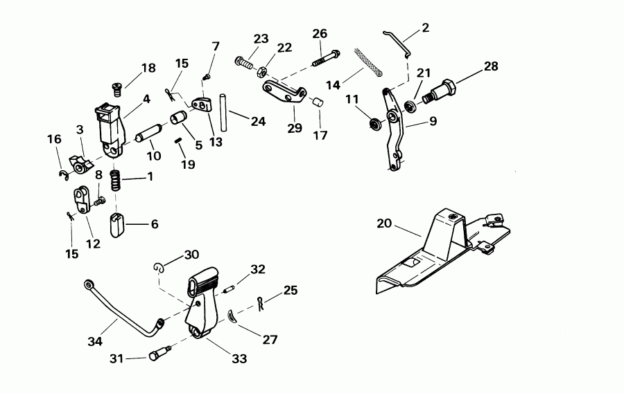 ��������� �������� ����� Evinrude E8R4SIE 4-stroke, rope start, tiller, 15  - ift & Throttle Linkage - ift & ����������� ��������age