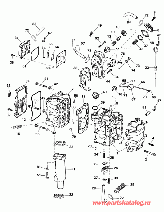 ����� ������� E8RL4SIE 4-stroke, rope start, tiller, 2  - linder Head & Crankshaft - linder Head & ��������