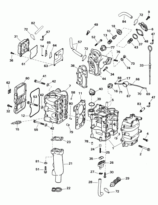 �������� ��������� ����� Evinrude E8RVL4SIC 4-stroke, rope start, tiller,   - linder Head & Crankshaft / linder Head & ��������