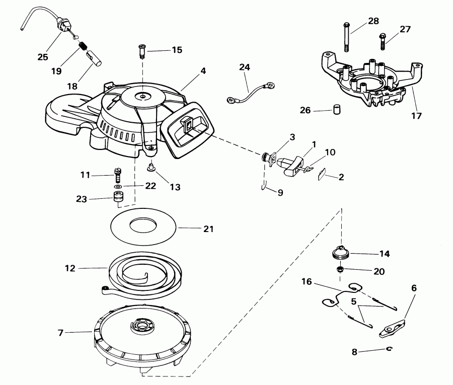 ����� Evinrude E8RVL4SIC 4-stroke, rope start, tiller,   - wind Starter - wind �������