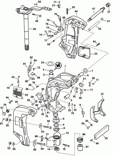 �������� ��������� ����� Evinrude E90FVLSIF FFI, elec start, TNT, 20 in sh  - dsection / dsection