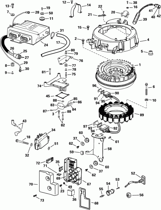  Evinrude RE115FLSIF FFI, elec start, TNT, 20 in s  - ectrical System - ectrical System