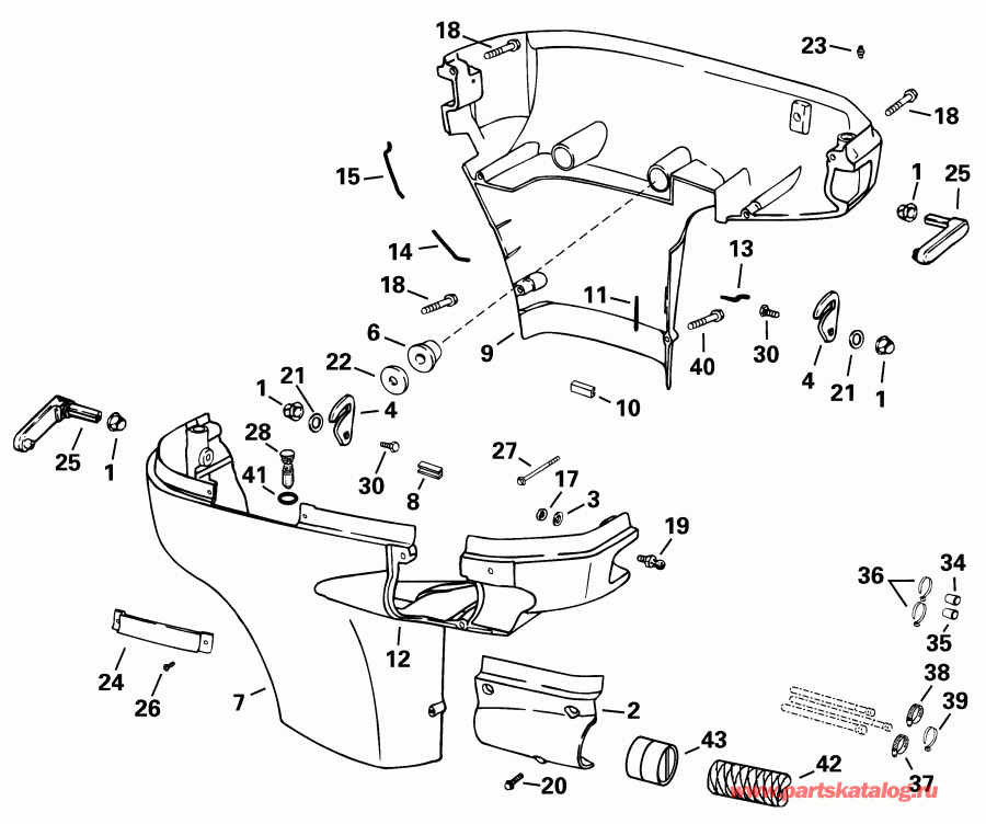 ��������� ����� EVINRUDE RE150FCSIF FFI, elec start, TNT, 25 in s  - wer ������ ��������� (�����) / wer Engine Cover
