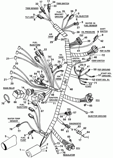 �������� ��������� ����� ������� RE150FCSIF FFI, elec start, TNT, 25 in s  - tor Cable Assembly - tor ������ Assembly