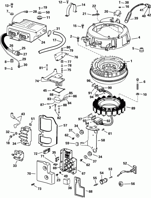 ��������� ����� Evinrude RE175FLSIF FFI, elec start, TNT, 20 in s  - ectrical System - ectrical System