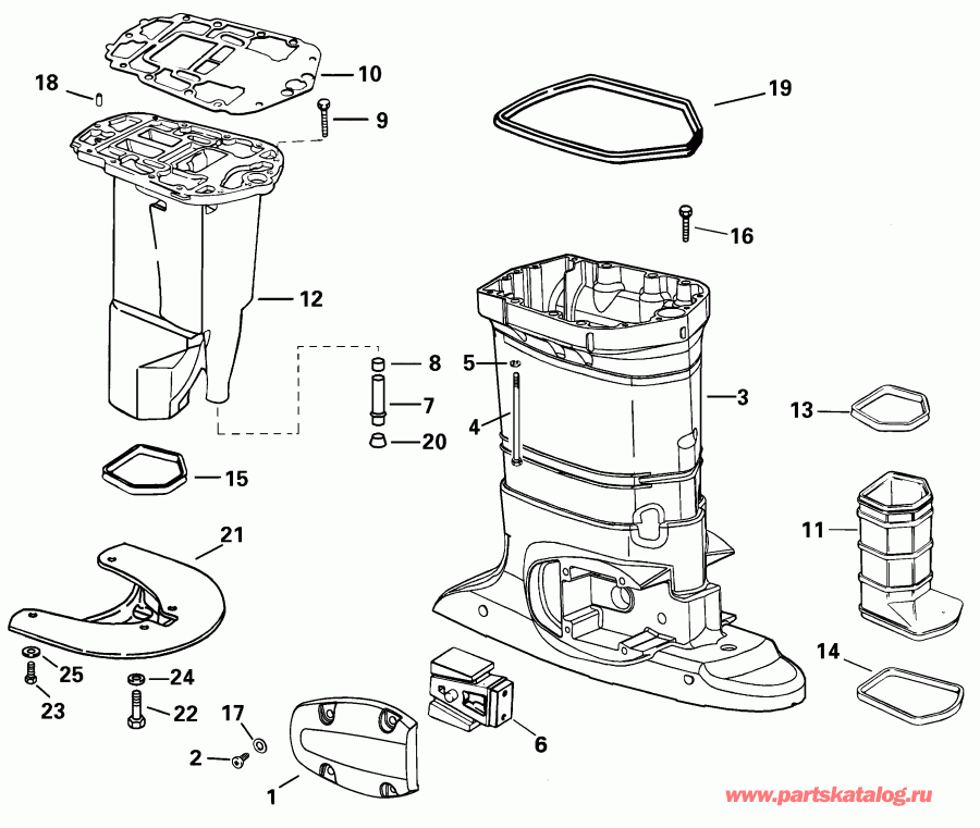  Evinrude RE175FLSIF FFI, elec start, TNT, 20 in s  - haust Housing / haust ������