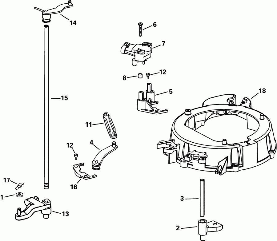  EVINRUDE RE175FSSIF FFI, elec start, TNT, 20 in s  - rottle ��������� �������� / rottle Linkage