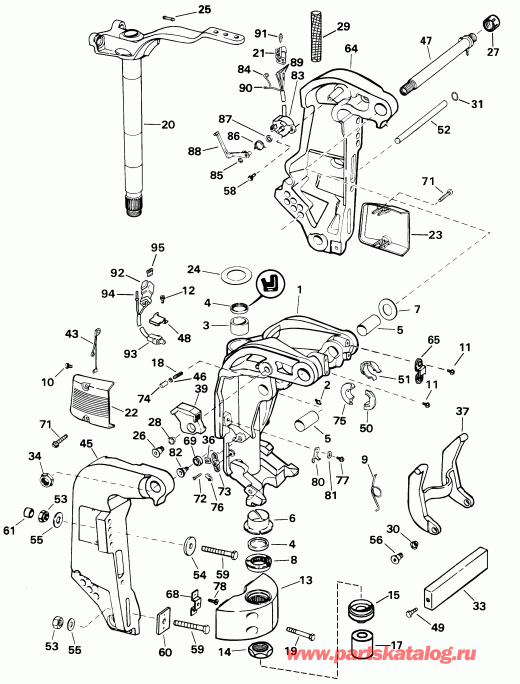 ��������� ��������� EVINRUDE RE175FXSIF FFI, elec start, TNT, 25 in s  - dsection - dsection