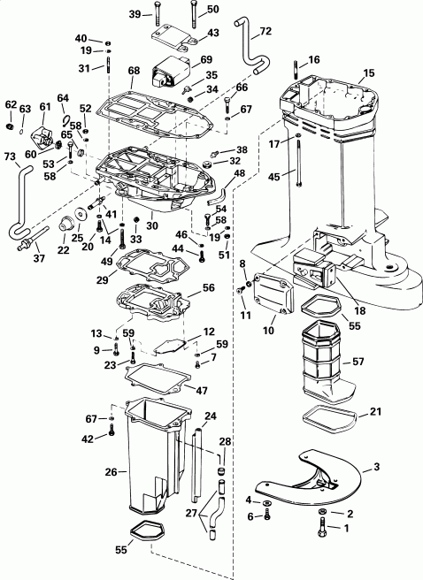 �������� ����� Evinrude RE225FHSIF FFI, elec start, TNT, 20 in s  - haust Housing