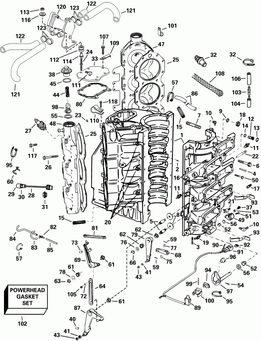 �������� ��������� ����� ������� RE225FXSIF FFI, elec start, TNT, 25 in s  - linder & Crankcase