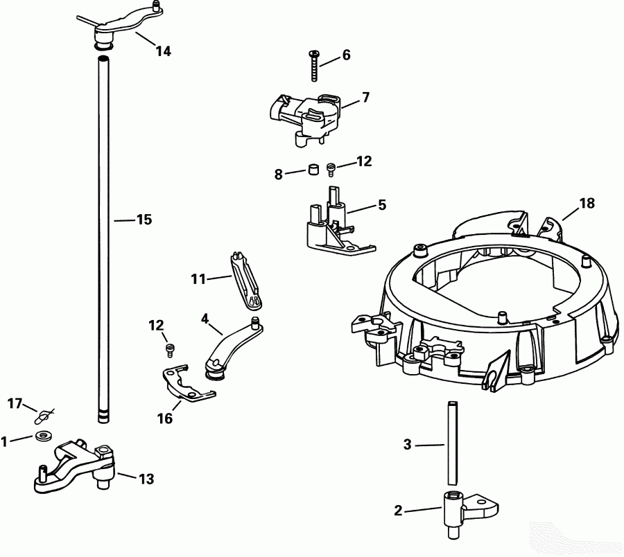 ����� EVINRUDE RE90FPLSIF FFI, elec start, TNT, 20 in s  - rottle Linkage - rottle ��������� ��������