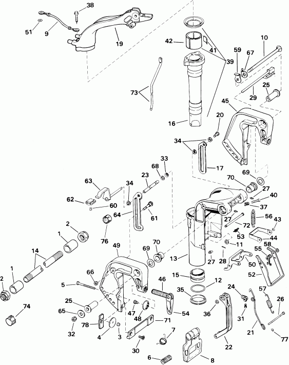 ����� Evinrude SE15BASIR rope start, tiller, 15 in shaf  - dsection / dsection