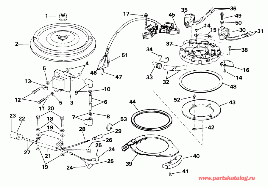 ��������� ��������� ������� SE25RDSIE rope start, tiller, 15 in shaf  - nition / nition