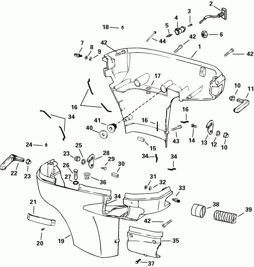 ��������� ��������� EVINRUDE E115FPXSNF Ficht Fuel Injection, 25 in.,  - wer ������ ��������� (�����) / wer Engine Cover