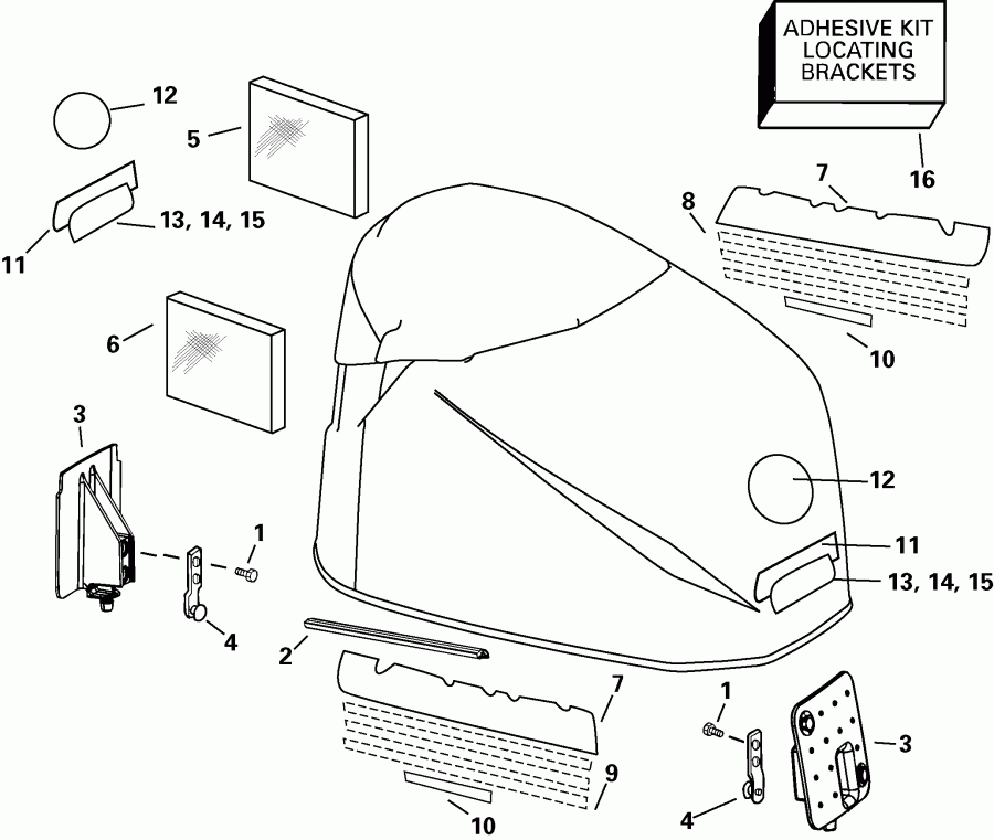 ����� ������� E150FCXSNF Ficht Fuel Injection, 25 in.,  - gine Cover