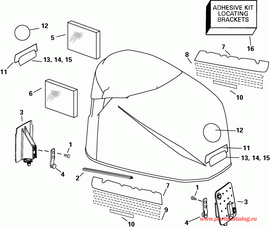 ��������� ��������� Evinrude E175FPLSNF Ficht Fuel Injection, 20 in.   - gine Cover / gine ������