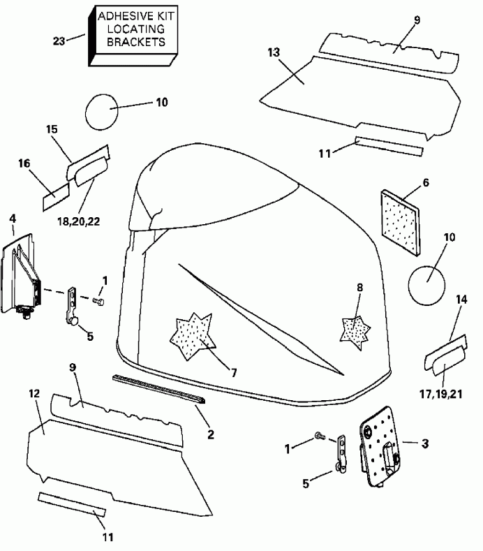 ��������� �������� ����� EVINRUDE E200FPXSNF Ficht RAM Injection, 25 in. s  - gine Cover