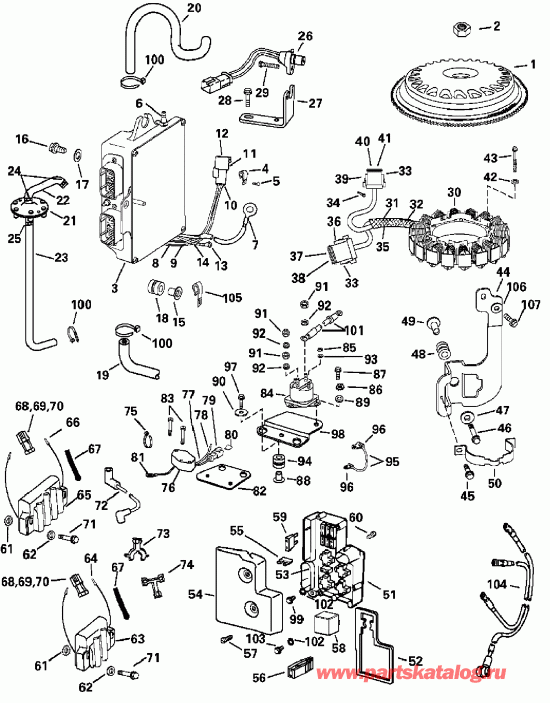 ��������� �������� ����� Evinrude E250FCXSNF Ficht RAM Injection, 25 in.,   - ectrical System - ectrical System