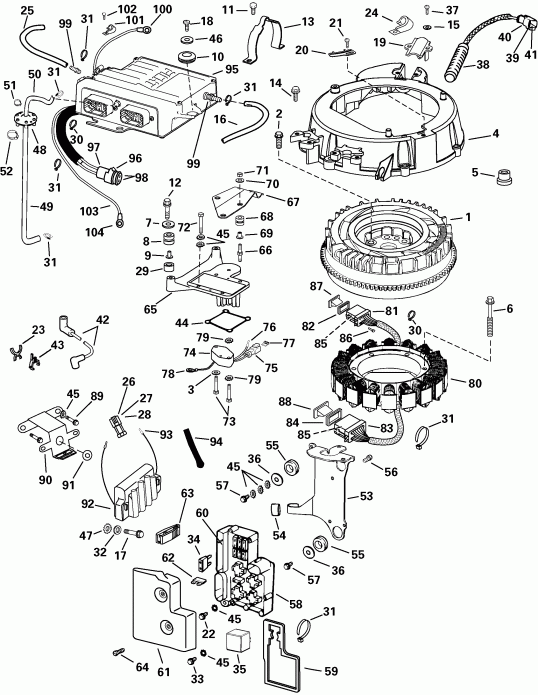 ��������� ����� Evinrude E115FPXSTB  - ectrical System - ectrical System