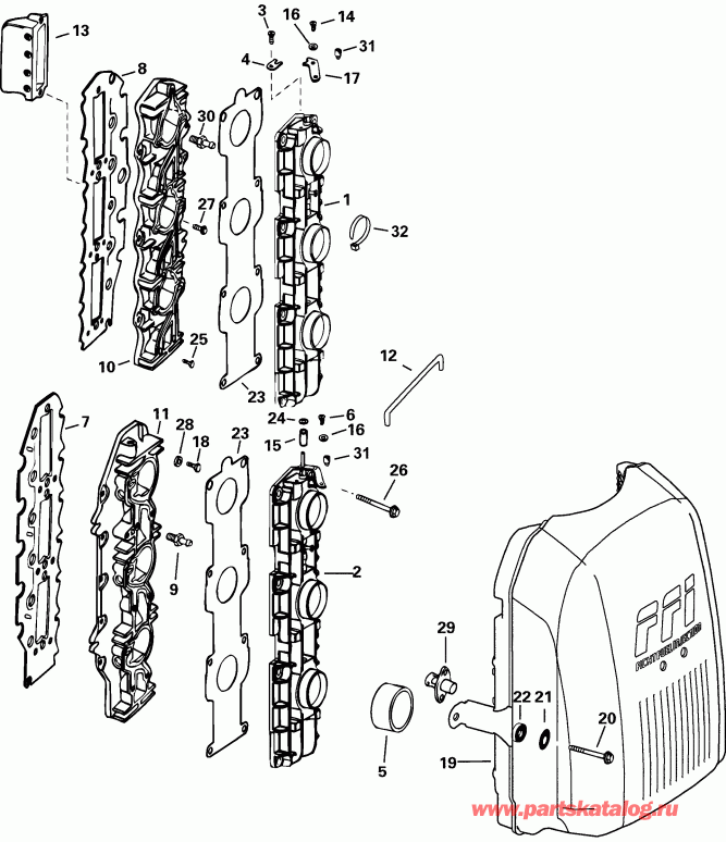 ��������� ��������� Evinrude E135FCXSTA  - take ��������� - take Manifold