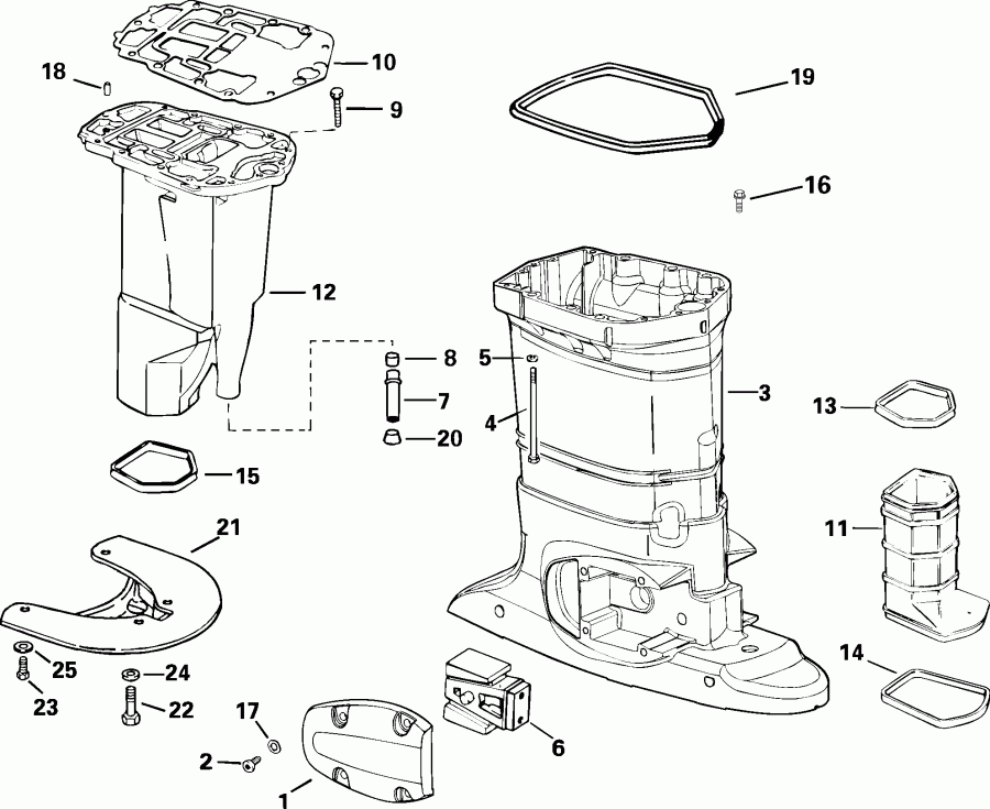  EVINRUDE E150FPXSTD  - haust Housing / haust 