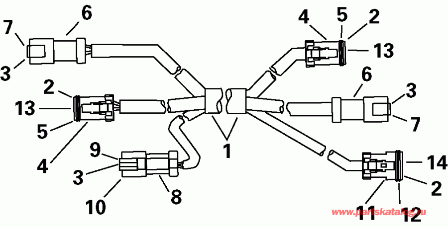��������� ��������� EVINRUDE E250FPLSTR  - tension ������ / tension Cable