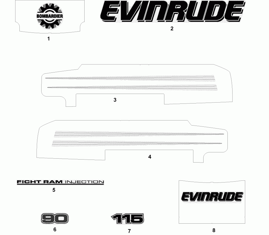 ����� EVINRUDE E75FPLSTA  - cals ����� Models