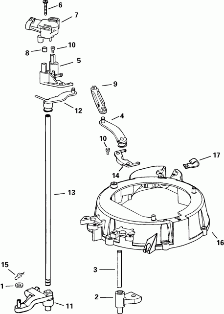 ��������� ��������� EVINRUDE E115FPLSRE  - rottle ��������� �������� / rottle Linkage