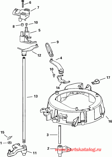 ��������� ����� EVINRUDE E115FPXSRE  - rottle ��������� �������� / rottle Linkage