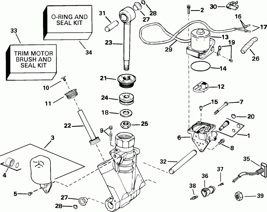 ��������� EVINRUDE E115FSLSRE  - wer Trim / tilt Hydraulic Assembly / wer Trim/tilt Hydraulic Assembly